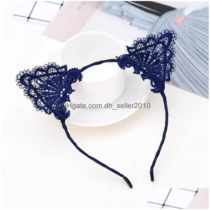 Other Fashion Accessories Lace Headband Cat Ear Girls Head Hoops Elastic Hair Band Wedding Party Pography Style Headwear Women Accesso Dhgl5