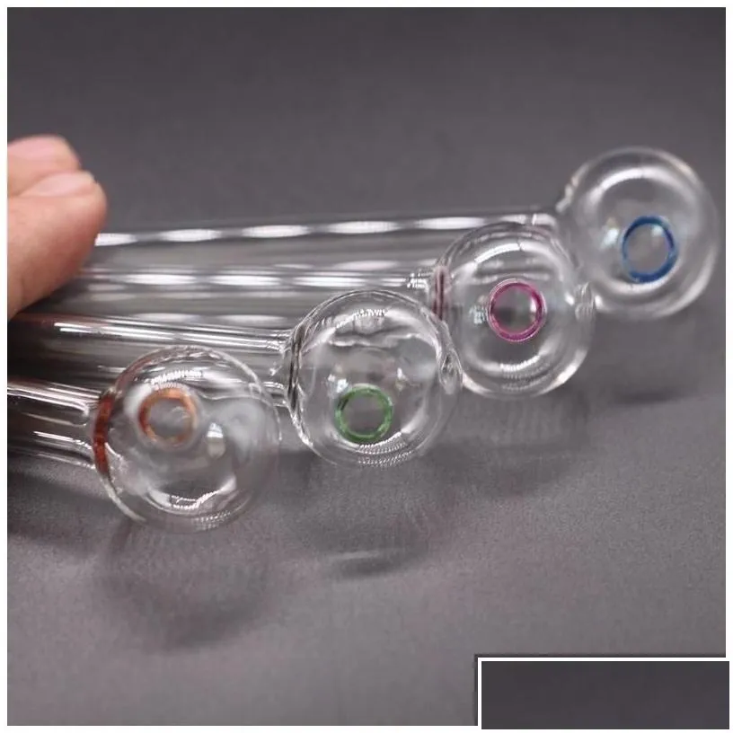 smoking pipes 10.5cm length pyrex colorf glass oil burner pipe nail burning jumbo concentrate thick clear tubes drop delivery ho