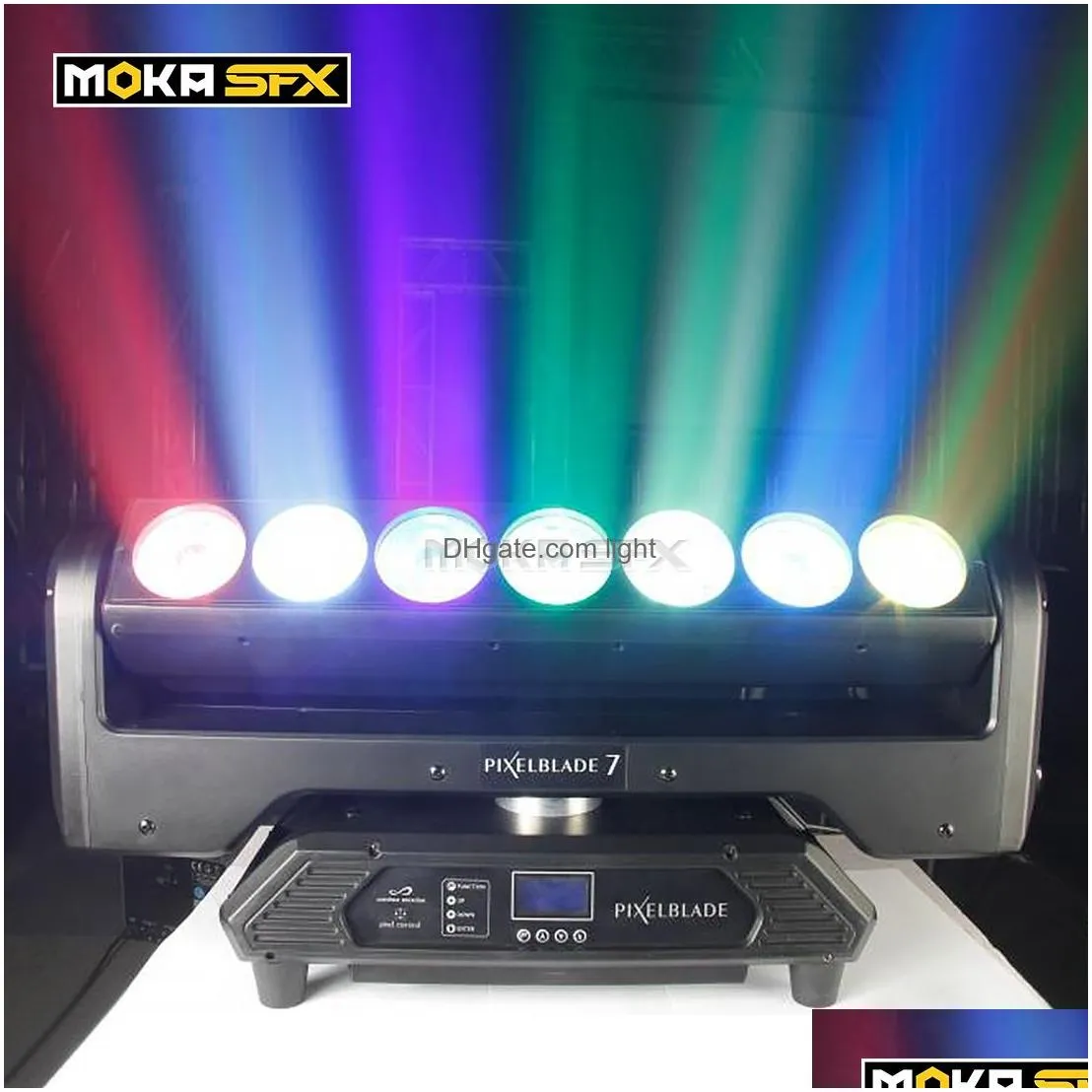 stage lights 7x15w rotating moving head light rgbw 4in1 pixel control beam moving head for stage show nightclub stage lighting