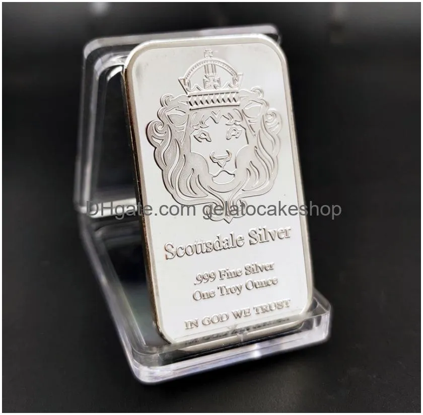 lingot 1 onces argent pur 999 scottsdale 1 oz fine silver 999 chunk bar