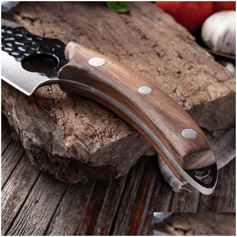 6 meat cleaver butcher knife stainless steel hand forged boning knife chopping slicing kitchen knives cookware camping kinv313e