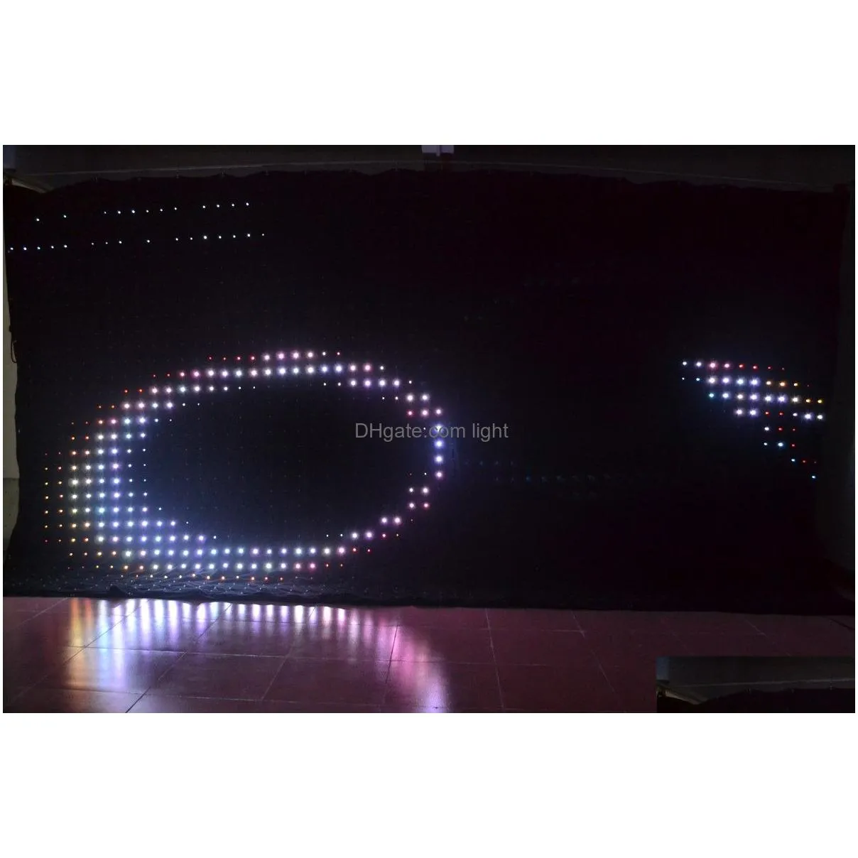 p6 3mx4m dj vision curtain led video cloth stage lighting led video curtain led video screen pc control with flight case