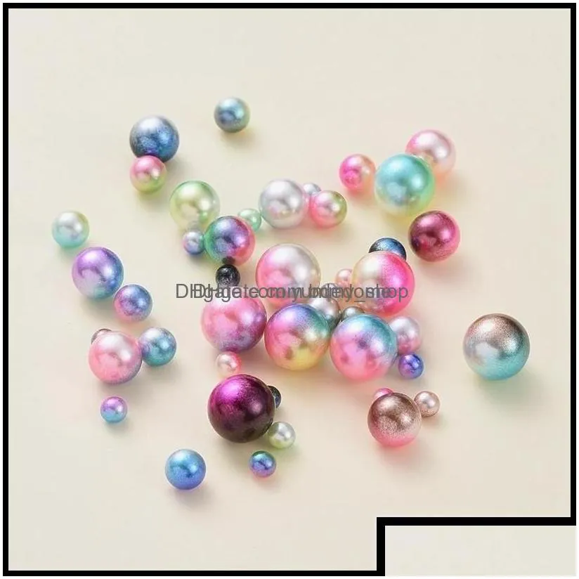 other loose beads jewelry colorf acrylic round imitation faux pearls string no hole 4-10mm mixed color for craft diy jew otaly