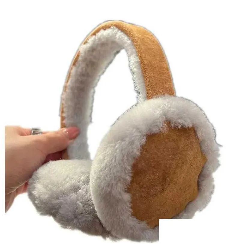 Ear Muffs Ear Muffs Women Winter Real Shearling Earmuffs Girls Ers For Cute Bow Warmer Outdoor Fluffy Soft R231009 Drop Delivery Fashi Otp5W