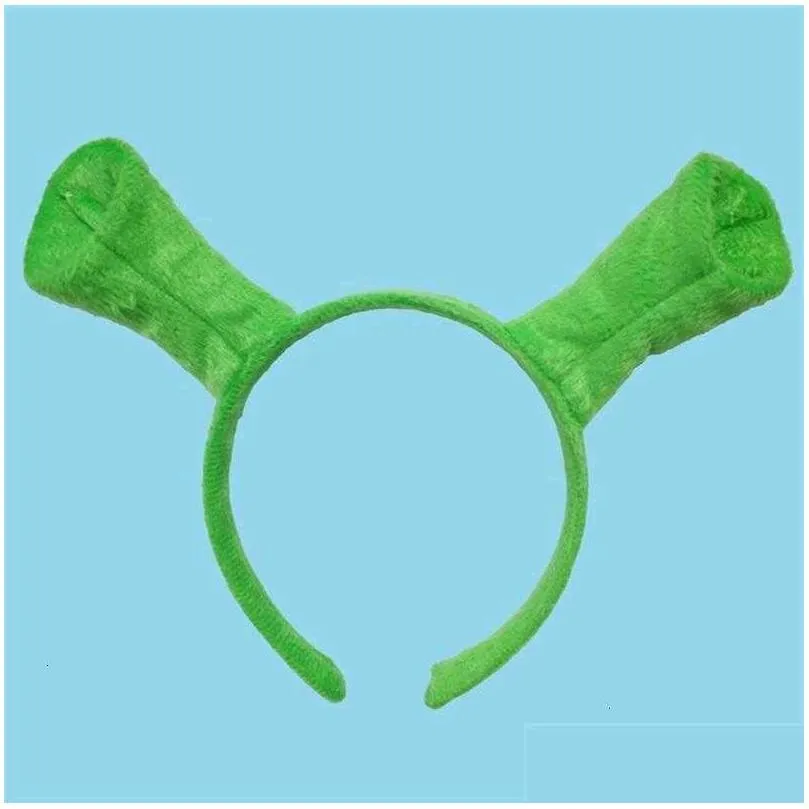 halloween children adult show hair hoop shrek hairpin ears headband head circle party costume item masquerade party supplies gb1546