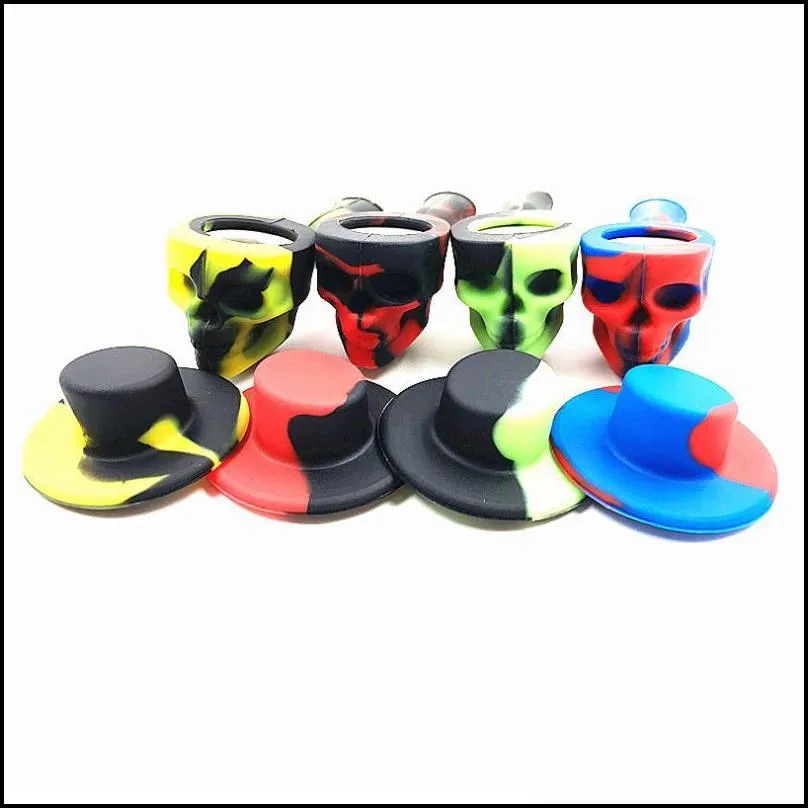 new smoking skull silicone his pipe popular european american creative camouflage portable accessories