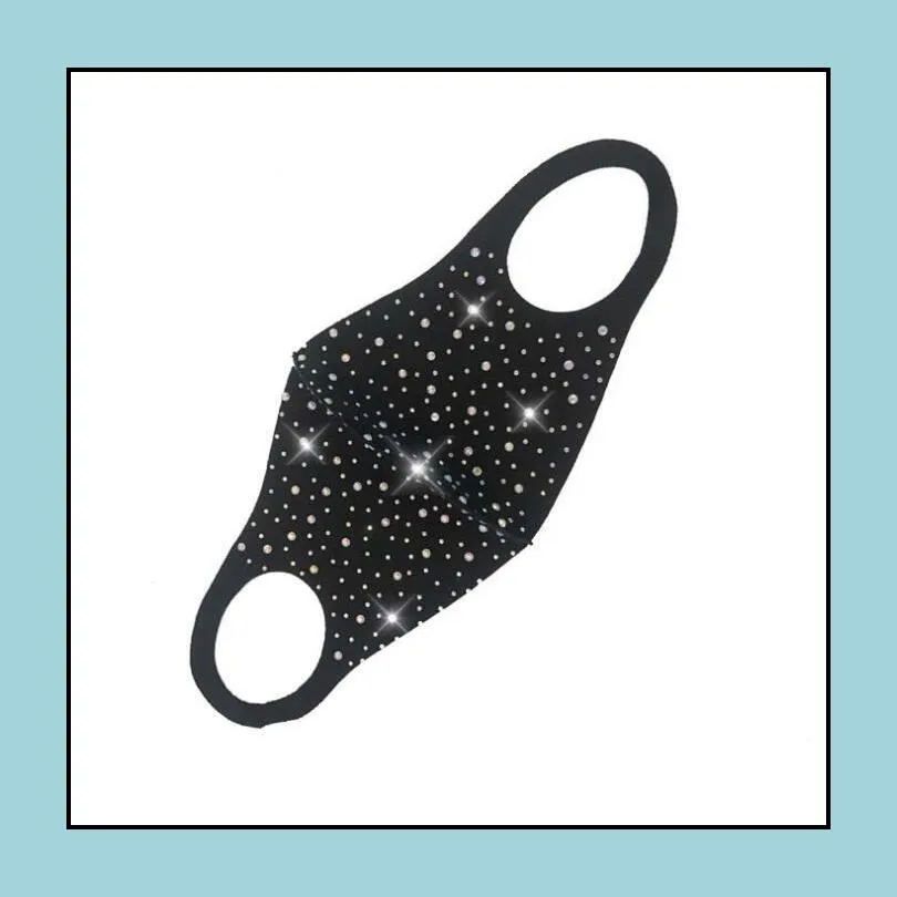 bling face mask crystal rhinestone diamond sparkle reusable cloth face cover for teenager adult nightclub party personality wear