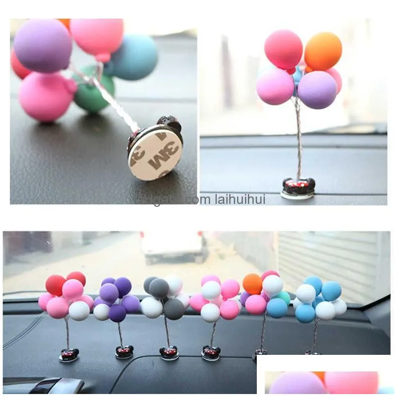 interior colorful balloons cute mini toon creative ornaments decorations car accessories for girls dashboard r230228