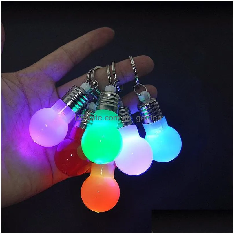 light bulb keychain mini led bulb keychain pull switch colorful flash bulb keychain pendant led to small gifts