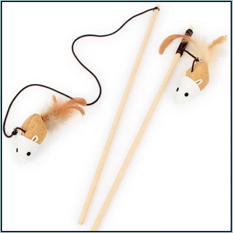 cat toys funny stick interactive kitten wood wand feather bell fish rat doll catcher teaser exercise for indoor animal