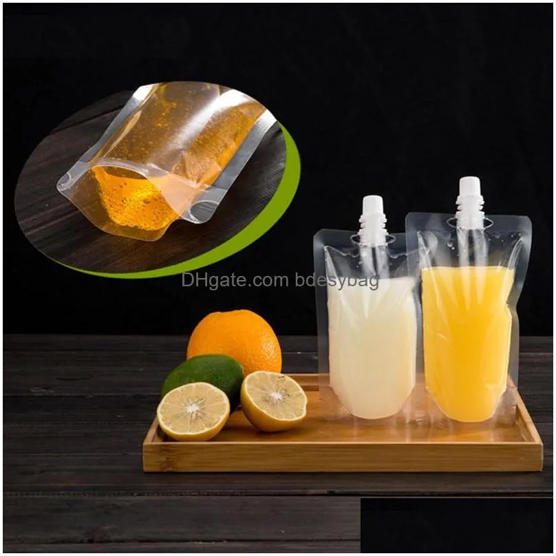 standup plastic drink packaging bag spout pouch for beverage liquid juice milk coffee 200500ml lx0080