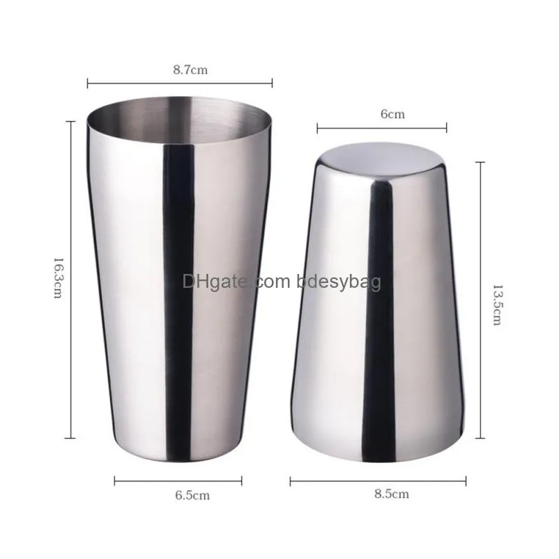 9pcs/set stainless steel cocktail shaker mixer drink bartender browser kit bars set tools professional bartender lz0946