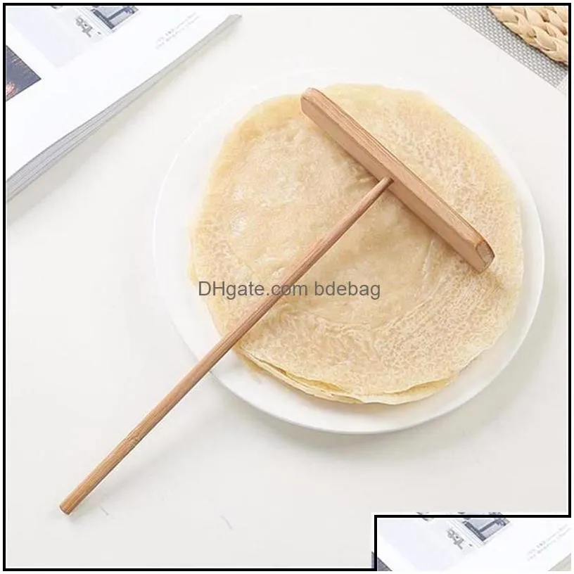 Other Kitchen Tools New Chinese Specialty Crepe Maker Pancake Batter Wooden Spreader Stick Home Kitchen Tool Diy Restaurant Canteen S