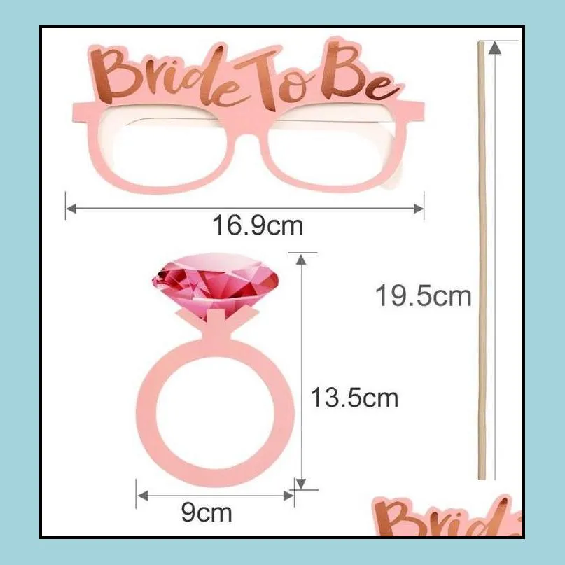 10pcs/set team bride bride to be photo booth hen party photobooth props hen night out bachelorette party decoration paper glasses