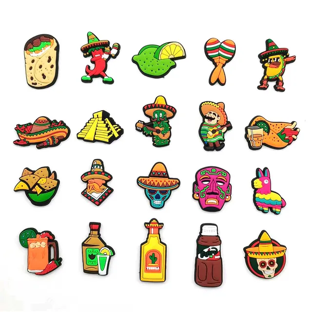 hot set pack jibz 16 kinds cartoon shoe charms funny diy croc clogs shoe aceessories sandals decorate buckle kids party gifts