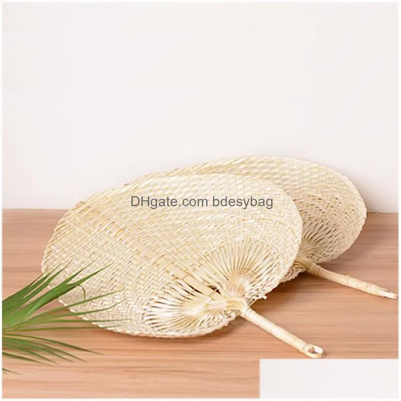 palm leaves fans handmade wicker natural color palm fan traditional chinese craft wedding favor gifts lx0396