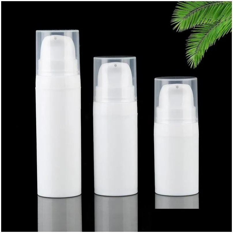 5ml 10ml 15ml white airless bottle lotion pump mini sample and test bottles vacuum container cosmetic packaging