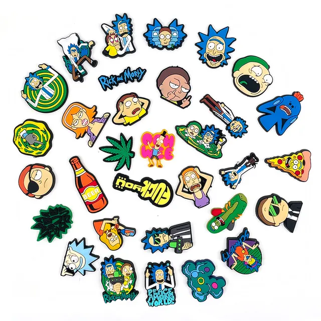 hot set pack jibz 16 kinds cartoon shoe charms funny diy croc clogs shoe aceessories sandals decorate buckle kids party gifts