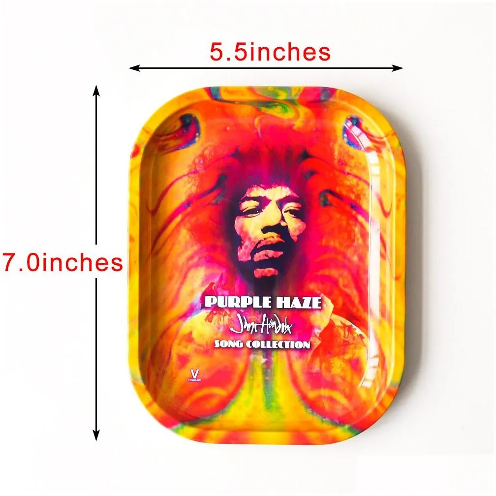 cartoon metal rolling tray 7x5.5 tobacco stroage smoke accessory smoking pipe glass bong fedex/ dhs 