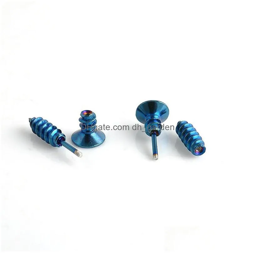 fashion punk style stainless steel 5 colors stud earrings mens punk ear jewelry rock gothic uni piercing earring