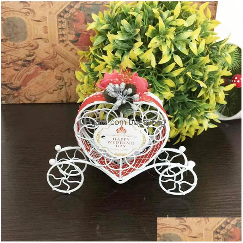 cute lovely cinderella carriage candy chocolate boxes birthday wedding party favour decoration heart shape favor boxes lz0476