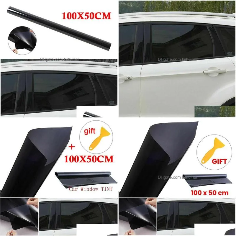 car sunshade in stock vlt 5% uncut roll 39 x 20 window tint film charcoal black glass office foils solar protection