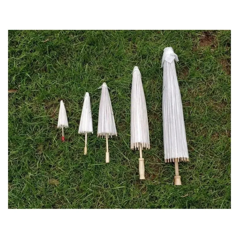 Umbrellas Fans Parasols Wedding Bride White Paper Umbrella Wooden Handle Japanese Chinese Craft 60Cm Diameter Umbrellas Fy5699 0612 Dr Dhopb