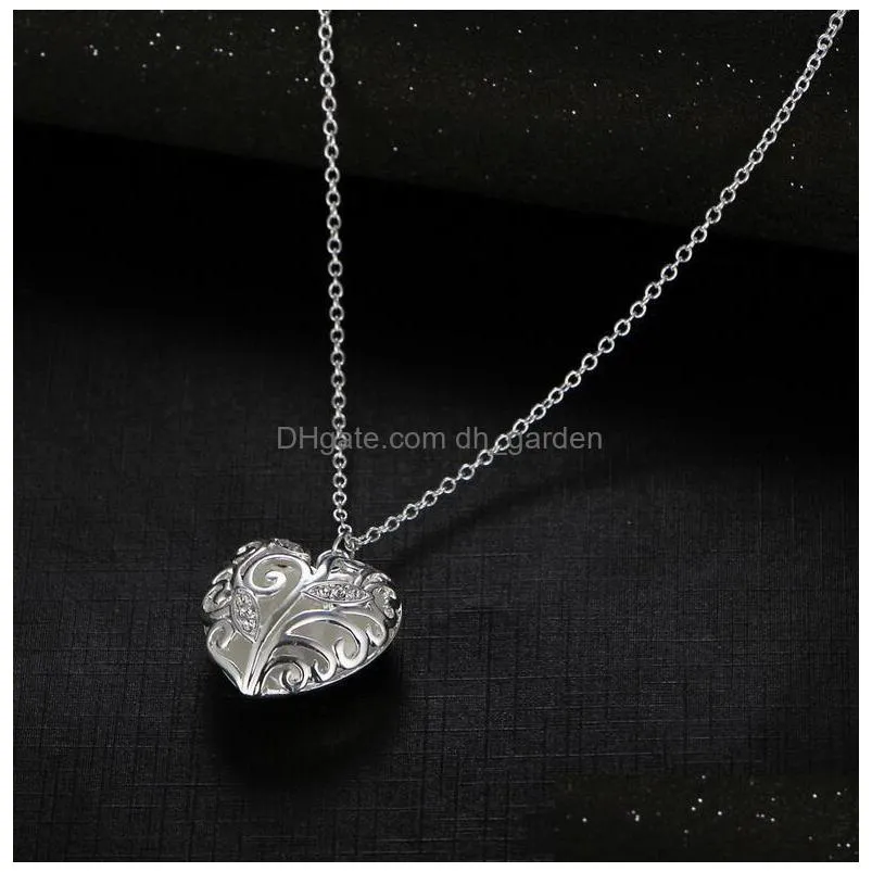  heart shaped pendant necklace luminous pendants in dark hollow out type heart glow pendants necklace for women