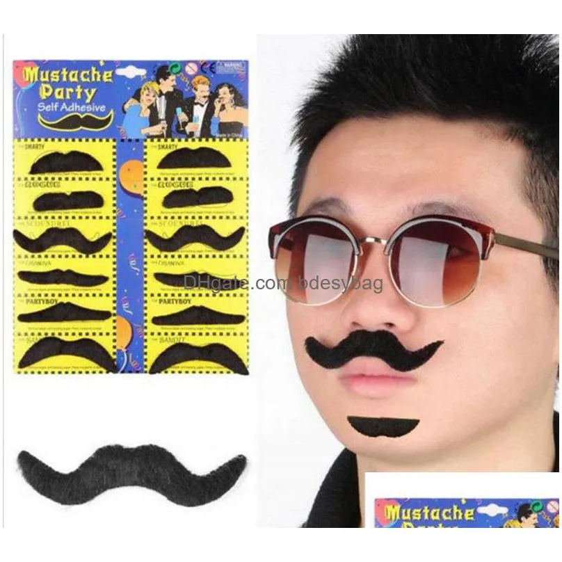 party fake mustache halloween decorations cosplay costume novelty funny beard handlebar mustaches moustache for christmas gift