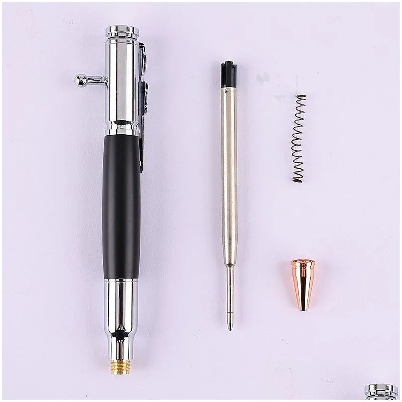 diy gun metal bolt action pen antique solid brass bullet rifle clip ball pens personalized logo man cool gifts