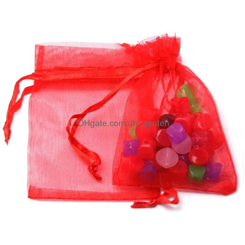 wholesale 10x15cm szie christmas gift beautiful mixed colour organza pouch jewelry gift bag for wedding festival