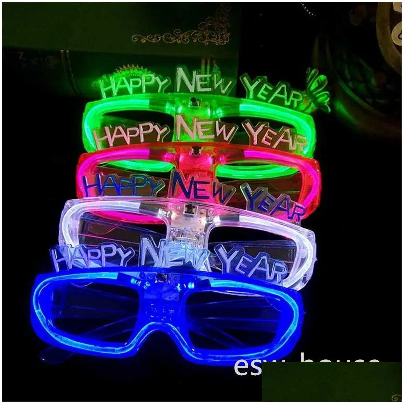 Other Festive & Party Supplies Party Led Glasses Glow In The Dark Halloween Christmas Wedding Carnival Birthday Props Accessory Neon F Dh6C0