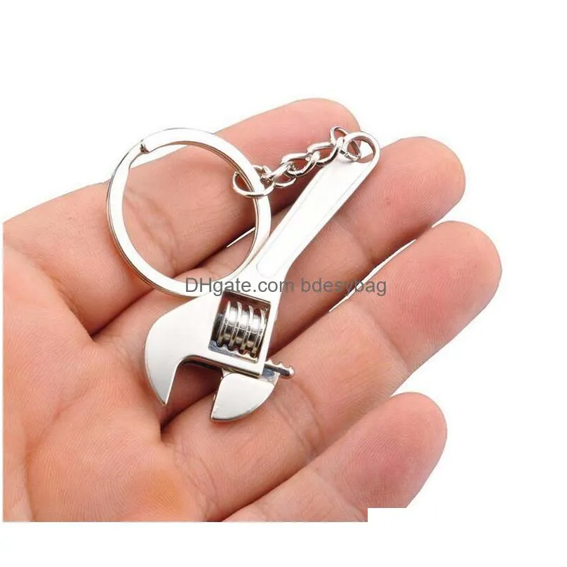 creative tool wrench spanner key chain ring key ring metal keychain adjustable fashion accessories shipping wa1457