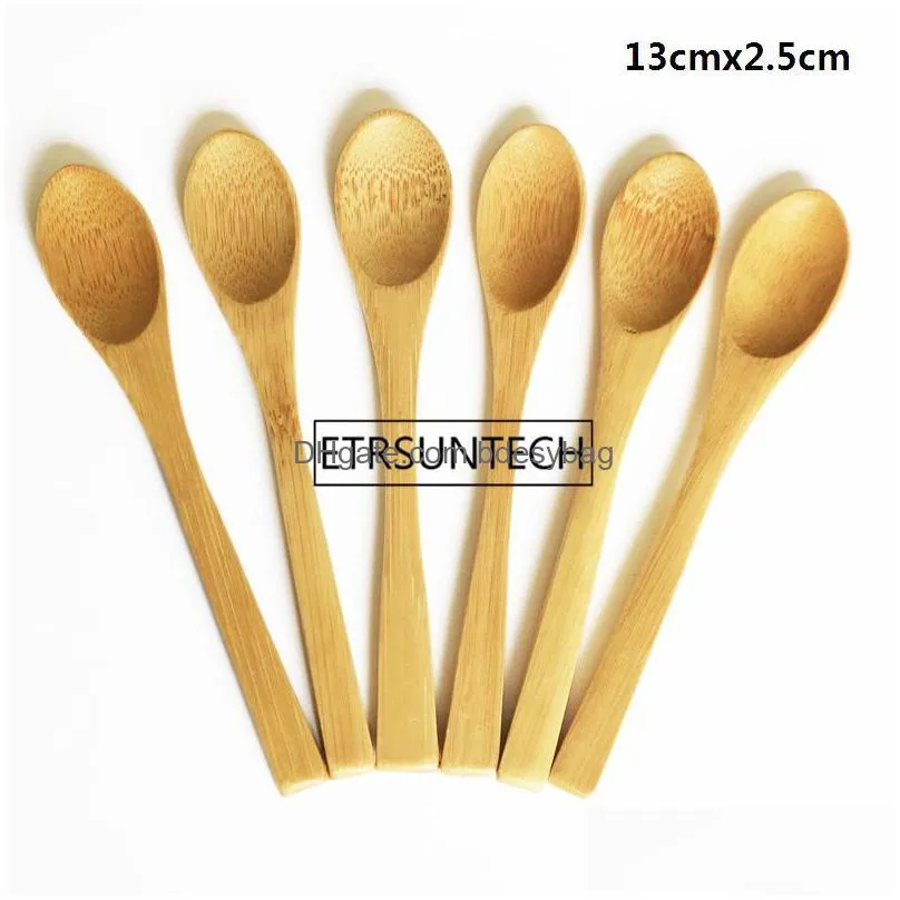 7 size small bamboo spoons natural eeofriendly mini honey spoons kitchen mini coffee teaspoon kids ice cream scoop 913cm lx1023