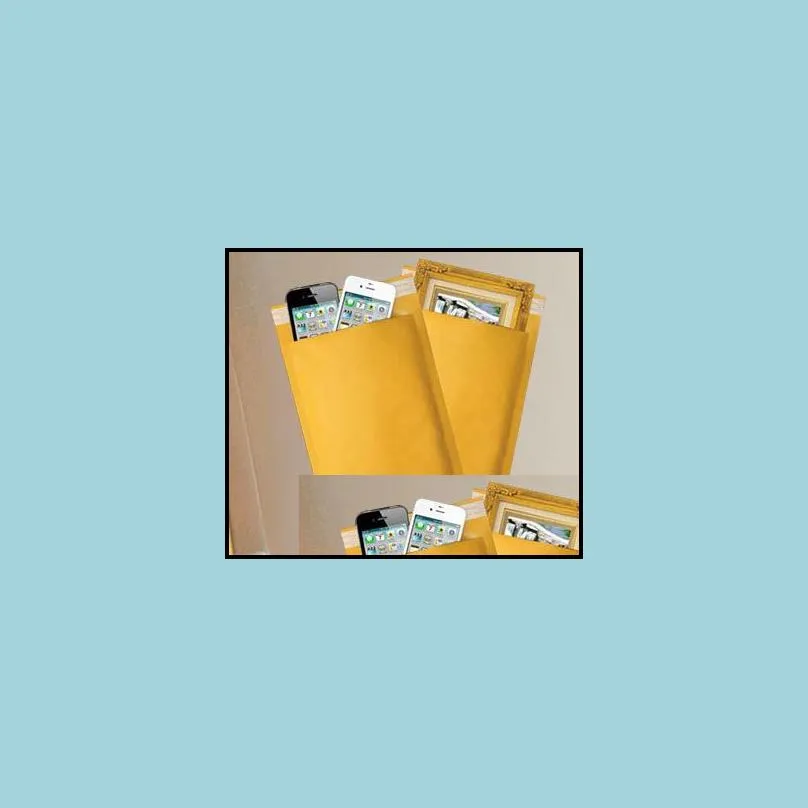 yellow kraft paper envelopes air mail air bags packing bubble cushioning padded envelopes wrap 160mmx140mm 6.29x5.5inch drop shipping