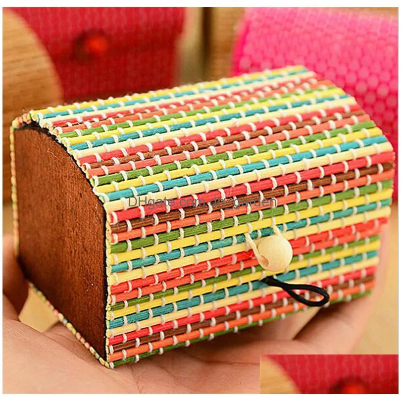 bamboo wooden storage boxes high capacity case cute bamboo jewelry box wooden storage case organizer for necklave ring earring
