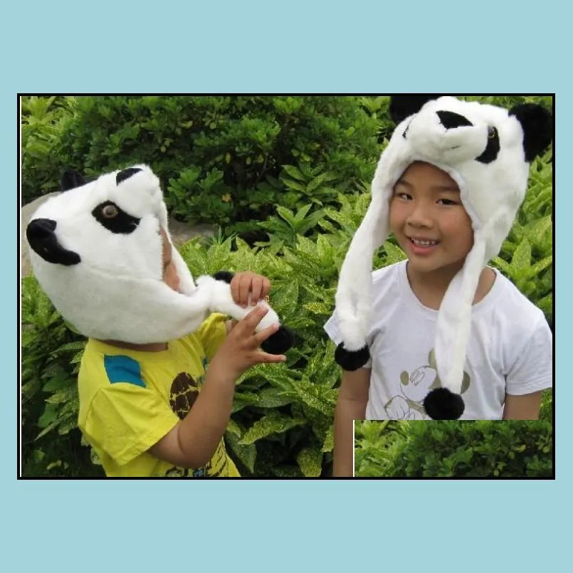 party hat winter cartoon animal panda fluffy plush hat cute cap soft beanie ear flaps christmas favor gift