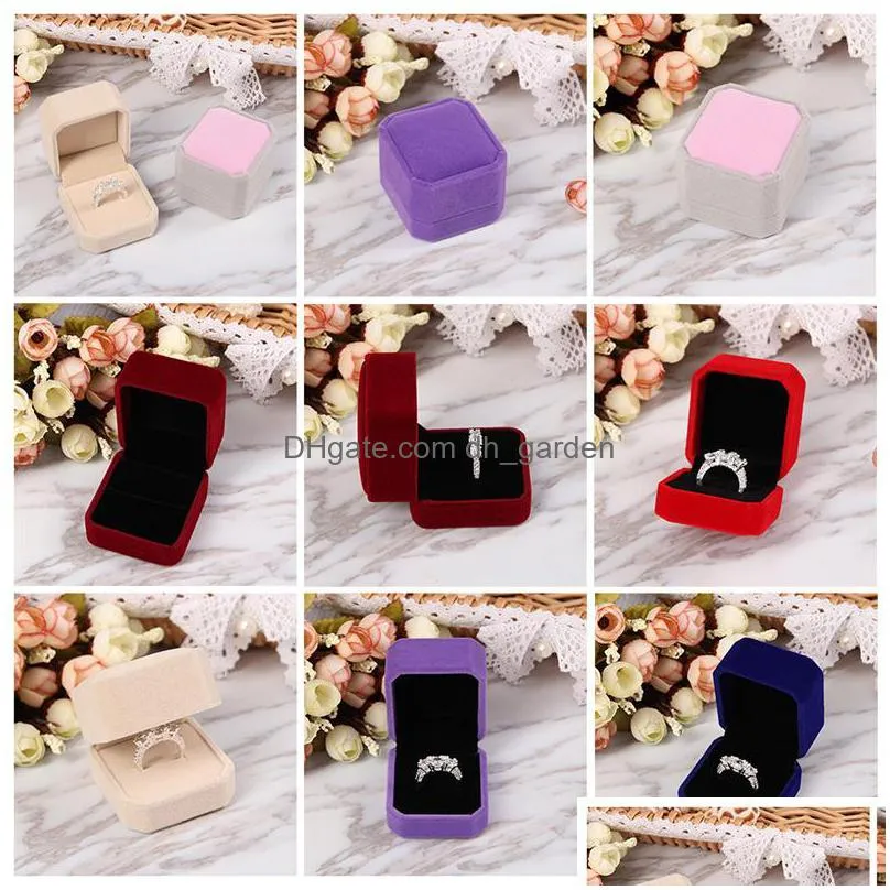  elegant simplicity velvet engagement wedding earring ring pendant jewelry display colorful storage box case