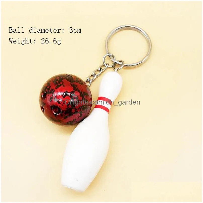 simulation bowling keychain bowling keyring pendant sporting goods bowling set keychain souvenir kids toys 4 style