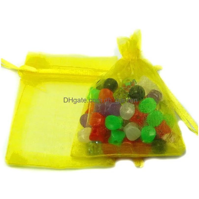 9x12cm christmas gift 100pcs beautiful mix colors organza pouch jewelry gift bag for wedding festival wholesale