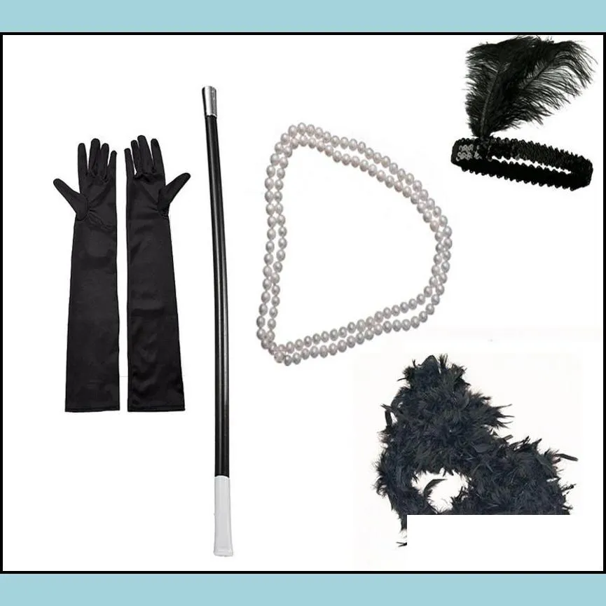 1920s flapper girl fancy dress accessories ladies cosplay costume 20s theme charleston party outfit xmas event hen party photobooth