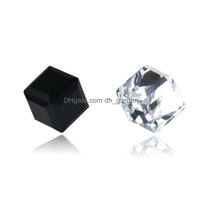 zircon cube magnetic stud slimming earrings lose weight health nonpierced earring magnets jewelry for men women