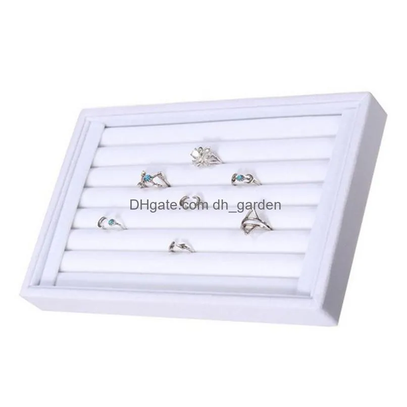 wholesale jewelry stand display high grade full velvet rings earrings show case storage boxes different colors