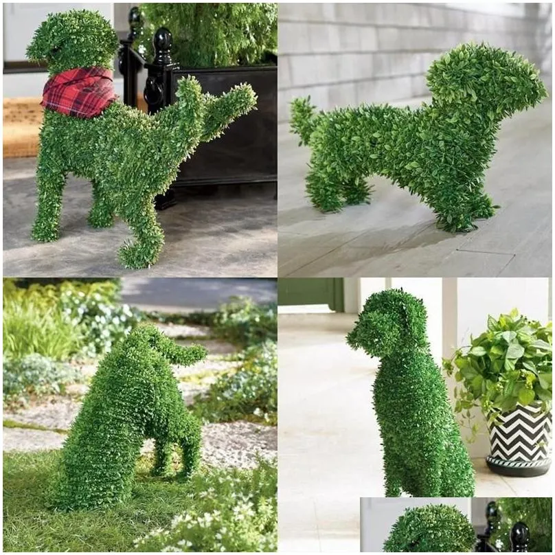 Garden Decorations Garden Decorations Decorative Peeing Dog Topiary Flocking Scptures Statue Without Ever A Finger To Prune Or Water P Dhhdl