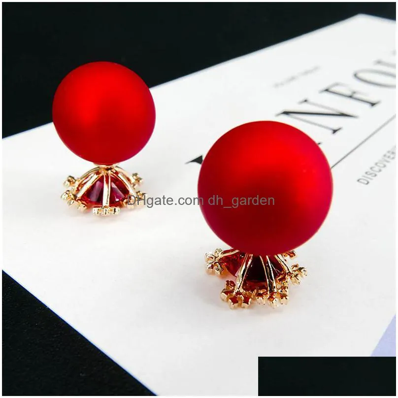 new elegant snowflake stud earrings red ball flower earrings for women 925 sterling silver ear pin 3 colors