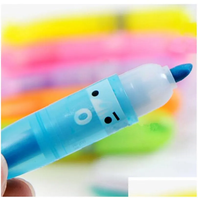 6pcs mixed color boat shape fluorescent pen highlighter marker writing school gift cute kawaii office accessory store stationary