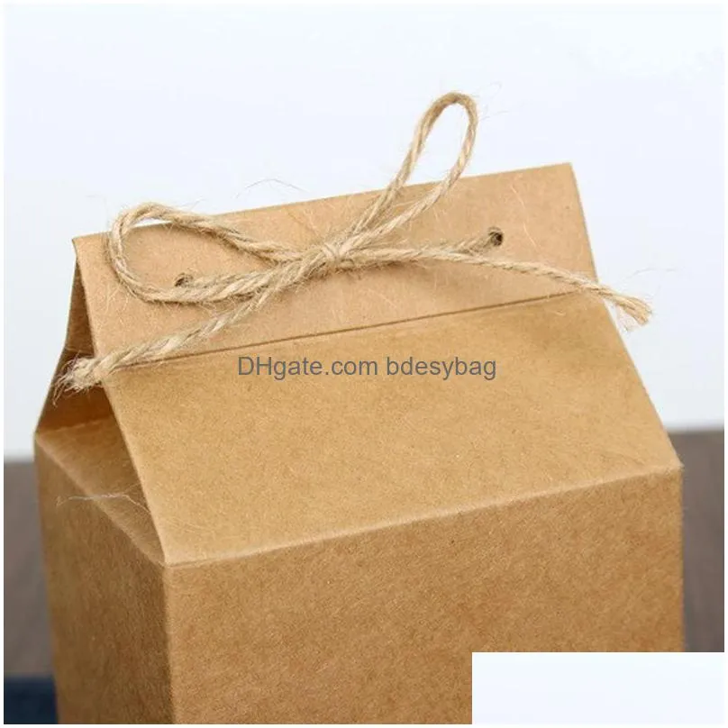 tea packaging cardboard kraft paper bag clear window box for cake cookie food storage standing up paper packing bag lx2705