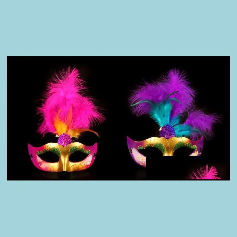 masks princess gold dust feather mask fluffy feathers halloween costume ball masquerade party mask gifts