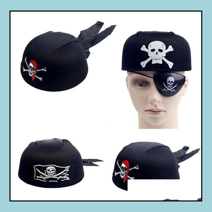 fancy dress skull pirate captain hat head scarf cap party headwrap bandana halloween costume cosplay cap