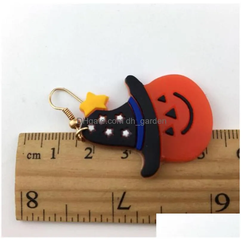 european and american style funny pumpkin earrings ghost charm earrings personality exaggerated acrylic pumpkin drop earrings for